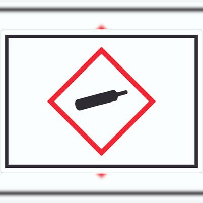 HB-Druck Aufkleber Gasflasche Gas unter Druck Symbol A4 (210x297mm)