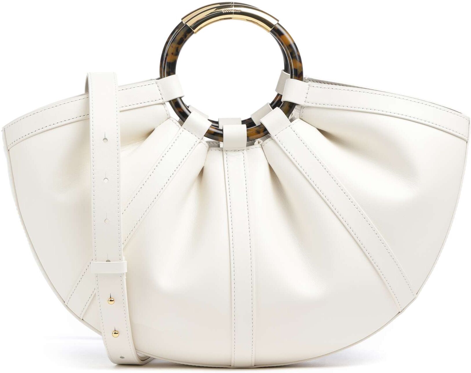 Coccinelle Shell Handtasche aus Leder, weiß