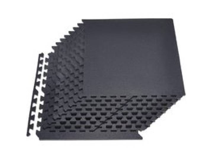 VEVOR Tapis de Sol Puzzle Fitness 12PCs 61x61x1,4 cm, Dalles en Mousse EVA Haute Densité, Protection de Sol pour Gymnastique Yoga Salle de Sport Gym Maison et Bureau, Dalles Emboîtables Noires