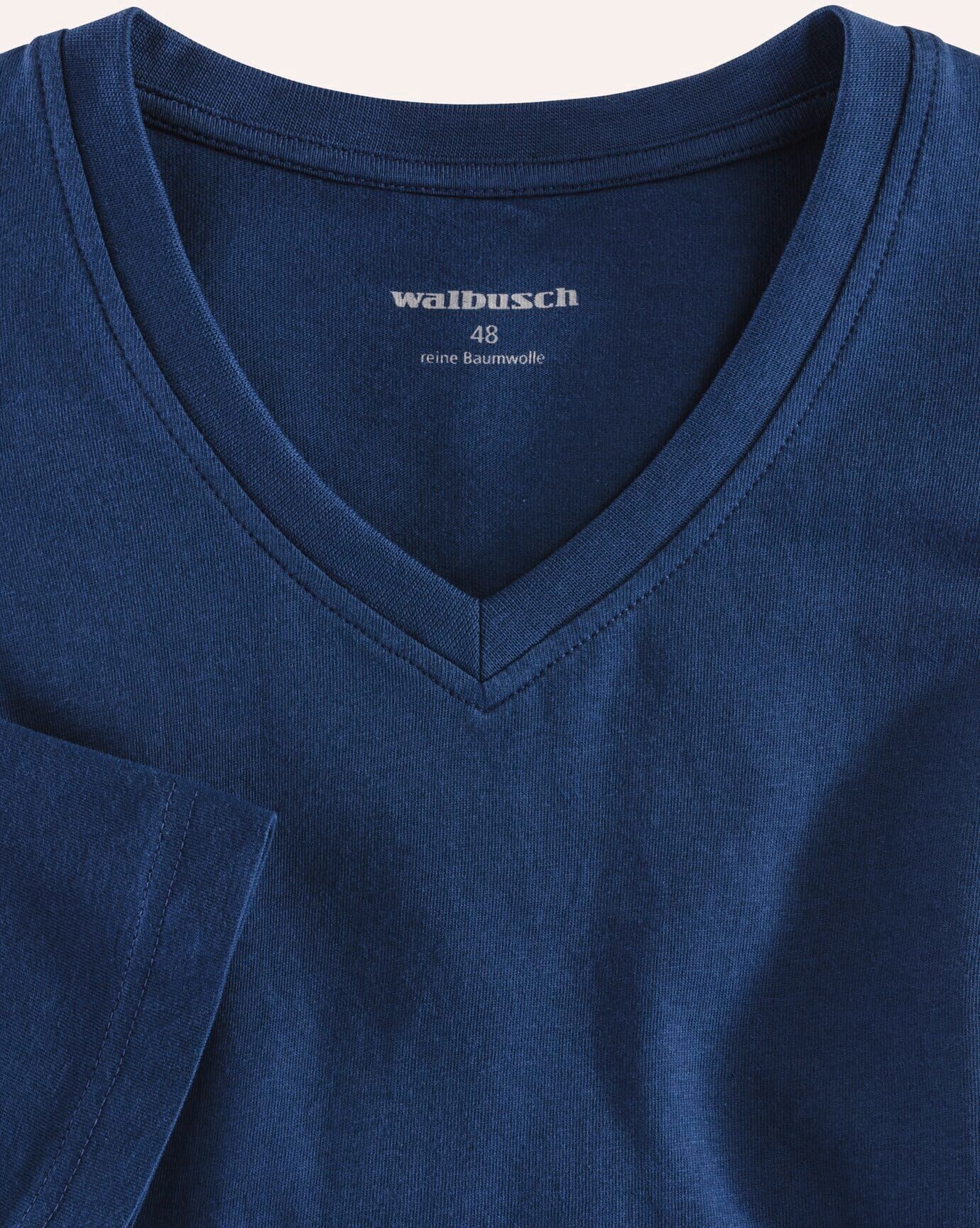 Walbusch T-Shirt V-Ausschnitt, , Farbe Blau, 56, supergekämmte Baumwolle formbeständig Herren