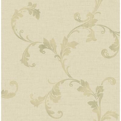 Seabrook Designs Corby Scroll Unpasted Wallpaper