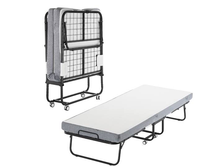 Lit pliant SucceBuy 31/38 pouces, lit pliant portable double avec cadre en métal et matelas en mousse à mémoire de forme, fauteuil inclinable multifonctionnel
