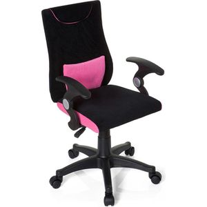 hJh-OFFICE Kinderdrehstuhl KIDDY PRO AL, 670450, Mädchen, schwarz/pink, mit Armlehnen