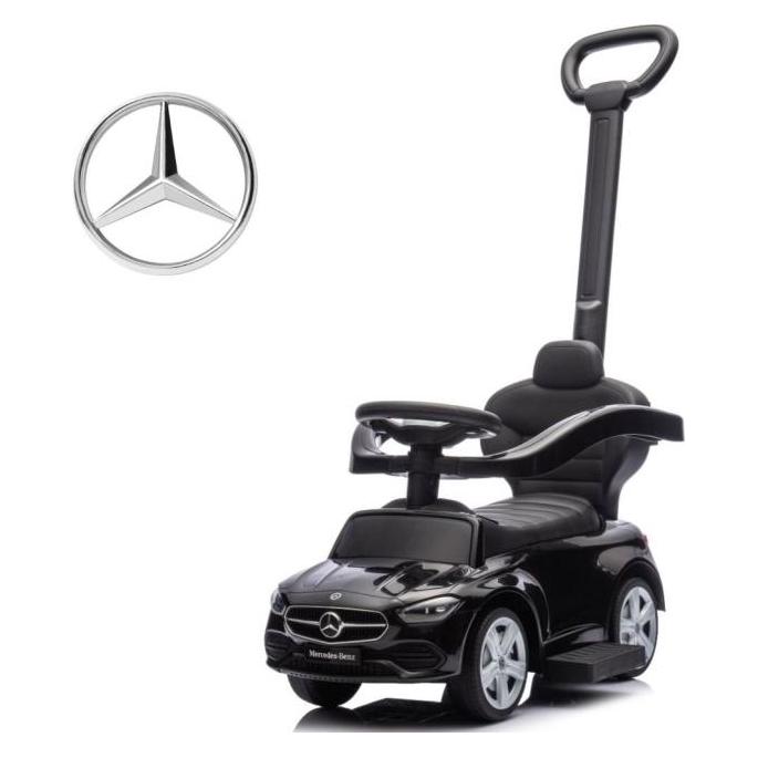 Mally Mercedes C-Klasse Rutschauto mit Schiebestange Schwarz (6107-PMI)