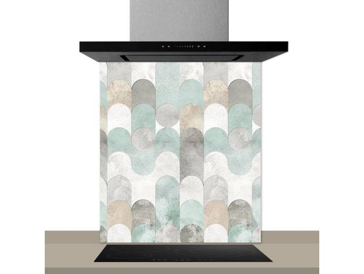 Fond de hotte décorative vague multicolore 60x70