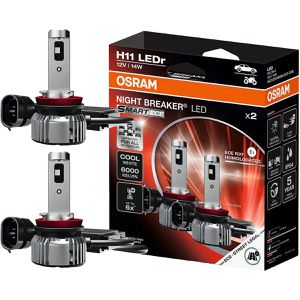 OSRAM Auto-Lampe Night Breaker SMART, 6000 Kelvin, H11, 12 V / 14 Watt, Scheinwerferlampe, LED-Retrofit, 2 Stück