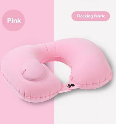 Uplift Treasures Inflatable U Shaped Travel Neck Pillow Portable Comfort Cushion pink