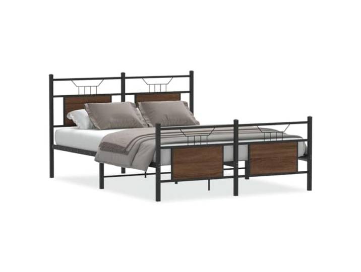 PUGYNBK Bettgestell 140 x 200 cm, Eichenholz Basis mit Aufbewahrung, Lattenrost, widerstandsfähiger Stahl, ohne Matratze