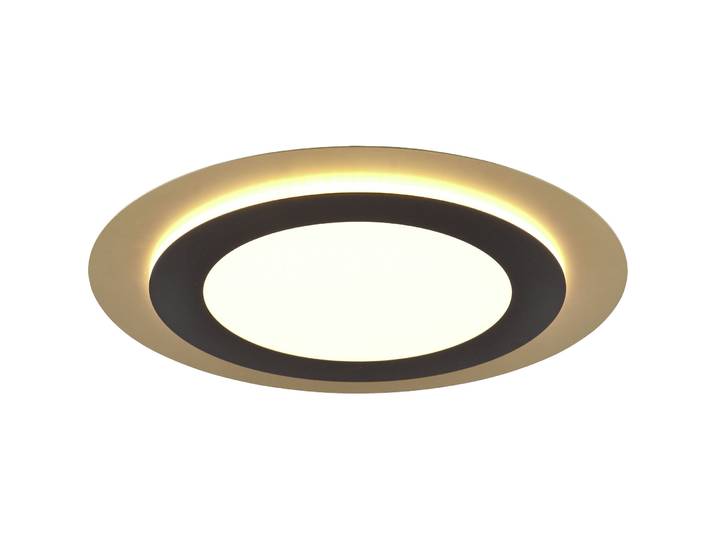 Deckenlampe Dijon Schwarz-gold Metall 5600 lm Dimmbar B 45 cm - LED - Lichtfarbe: Extra warmweiss - Helles Neutralweiss - LED Energiesparlampen