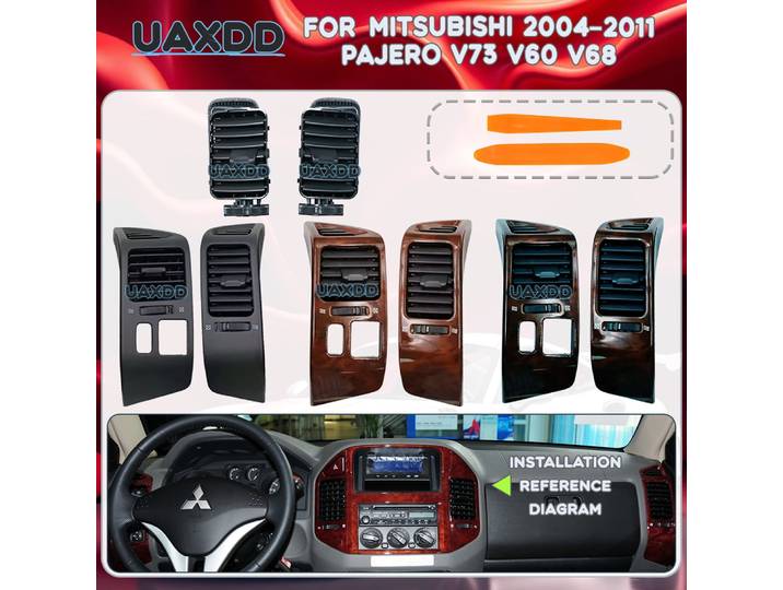 Grille de ventilation pour Mitsubishi Pajero V73 V60 V68 (2004-2011) – Accessoire de climatisation intérieur, grille de sortie de tableau de bord