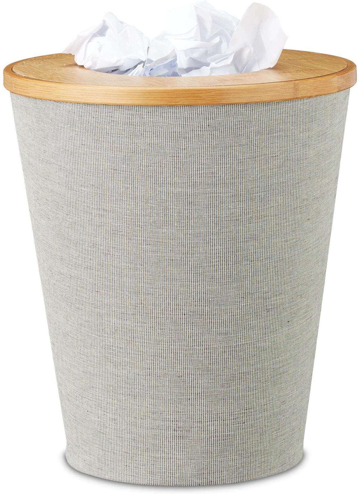 Papierkorb RELAXDAYS "10,5 l", braun (grau, hellbraun, schwarz), B:30,5cm H:35cm T:30,5cm, Bambus, Kunststoff, Mülleimer, Papierkorb grau, hellbraun, schwarz B/H/T: 30,5cm x 35cm x 30,5cm, 10,5 l