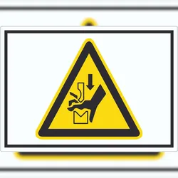 HB-Druck Achtung Quetschgefahr zwischen Werkzeugen einer Presse Symbol Aufkleber A6 (105x148mm)