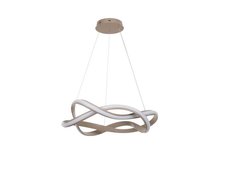 Novel Led-Hängeleuchte, Cappuccino, Metall, Kunststoff, rund, 150 cm, 3 Helligkeitsstufen, Farbtemperaturwechsler, Lampen & Leuchten, Innenbeleuchtung, Hängelampen, Pendelleuchte