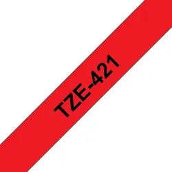 Brother TZE-421 Etiketten erstellendes Band Schwarz auf rot