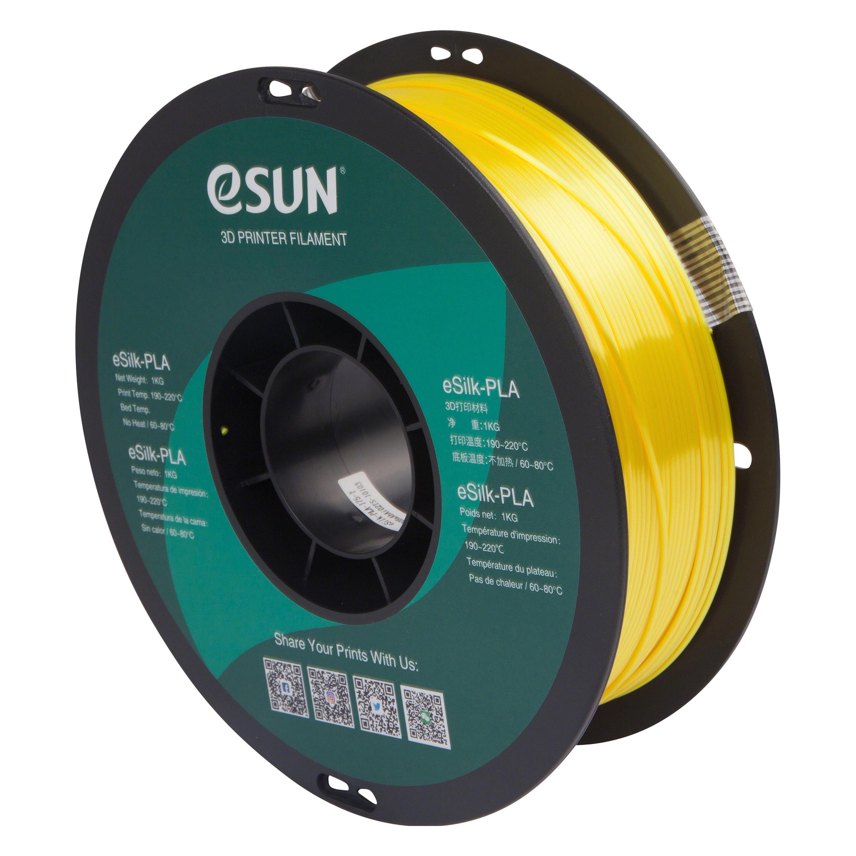 eSUN EPLA-SILK 1,75mm YELLOW 1kg 3D FILAMENT (PLA, 1000 g, 1.75 mm) (EPLA-SILK-P175Y1)