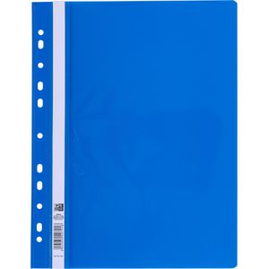 Oxford Schnellhefter 100742150, A4, blau, PP, Vorderdeckel transparent, gelocht, 25 Stück