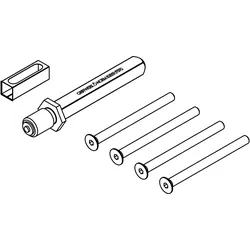 Griffwerk Set für Feuerschutz -TITANO Kombi SB_882 TS: 75-80mm -M12x105mm, M5x90mm -AT