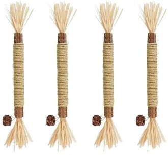 Inspired Finds Natural Cat Mint Teeth Cleaning Chew Stick Toy With Rope For Cats 4pcs