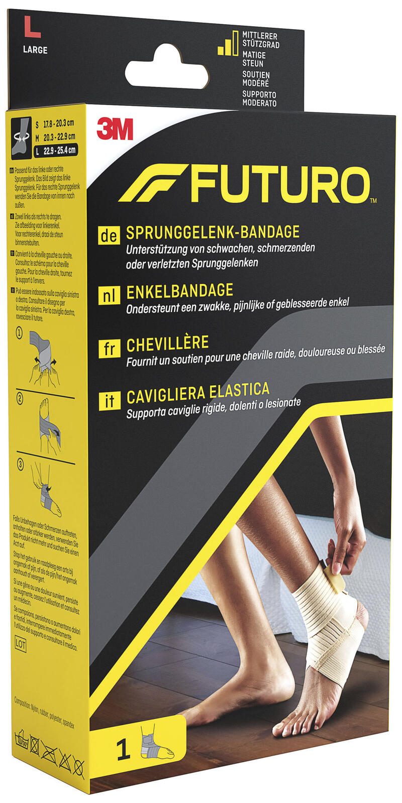 FUTURO® Sprunggelenkbandage Größe: L (Länge: 22,9-25,4 cm) beige 47876DABI