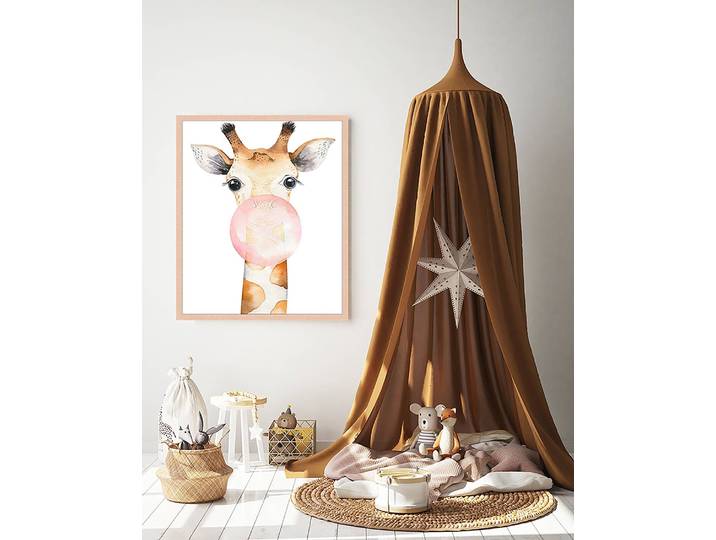 Tableau déco Bubble Giraffe 53 x 63cm Multicolore