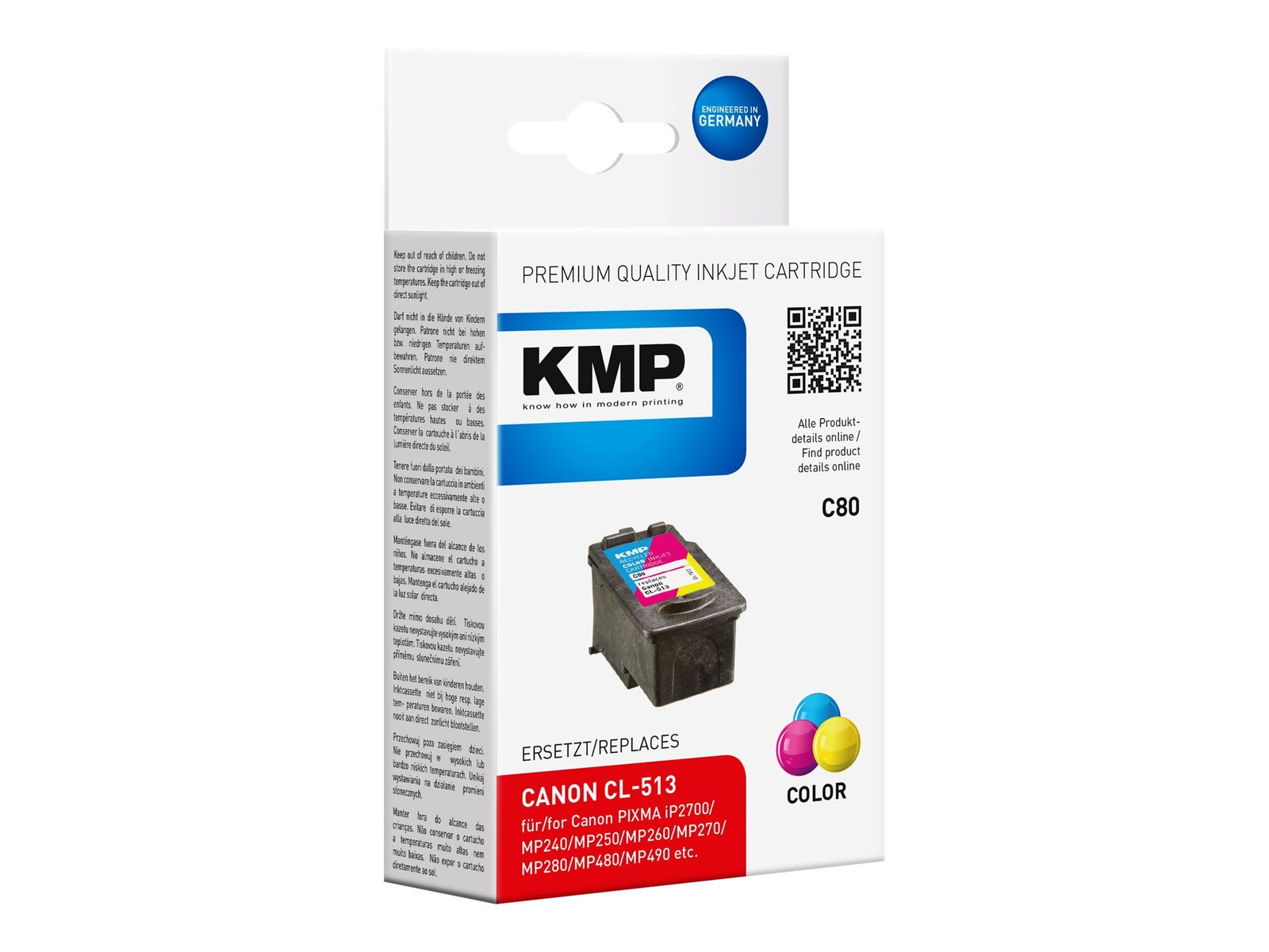 KMP C80 Tintenpatrone Cyan compatibel met Canon CL-513