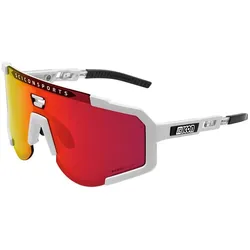 Scicon, Sportbrille, Aeroscope cykelbriller White Gloss Multimirror Red (White Gloss, multimirror red), Mehrfarbig, Weiss, Rot