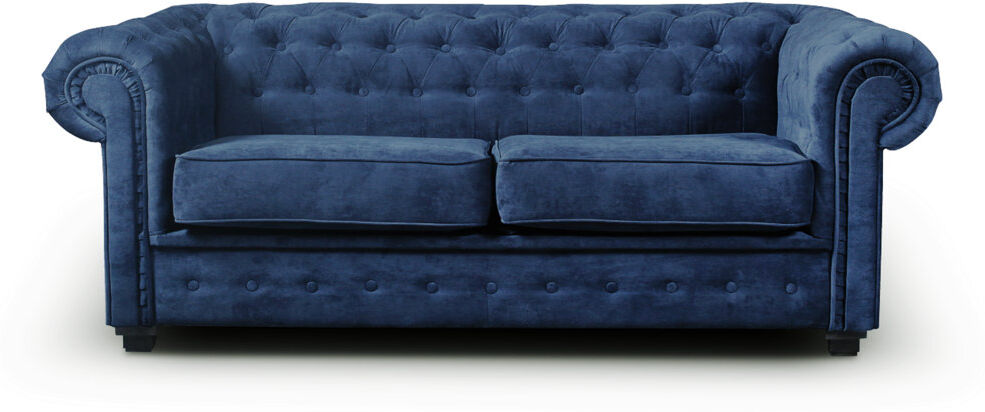 Lark Manor Dunfries Allegra 2 Seater Upholstered Chesterfield Sofa Navy Blue
