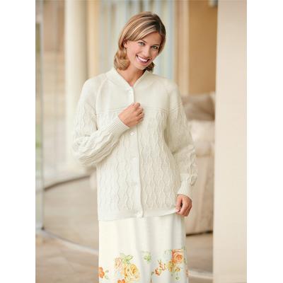Strickjacke WÄSCHEPUR, Damen, Gr. 48/50, beige (natur), 50% Wolle, 50% Polyacryl, unifarben, Strickjacken Strickjacke