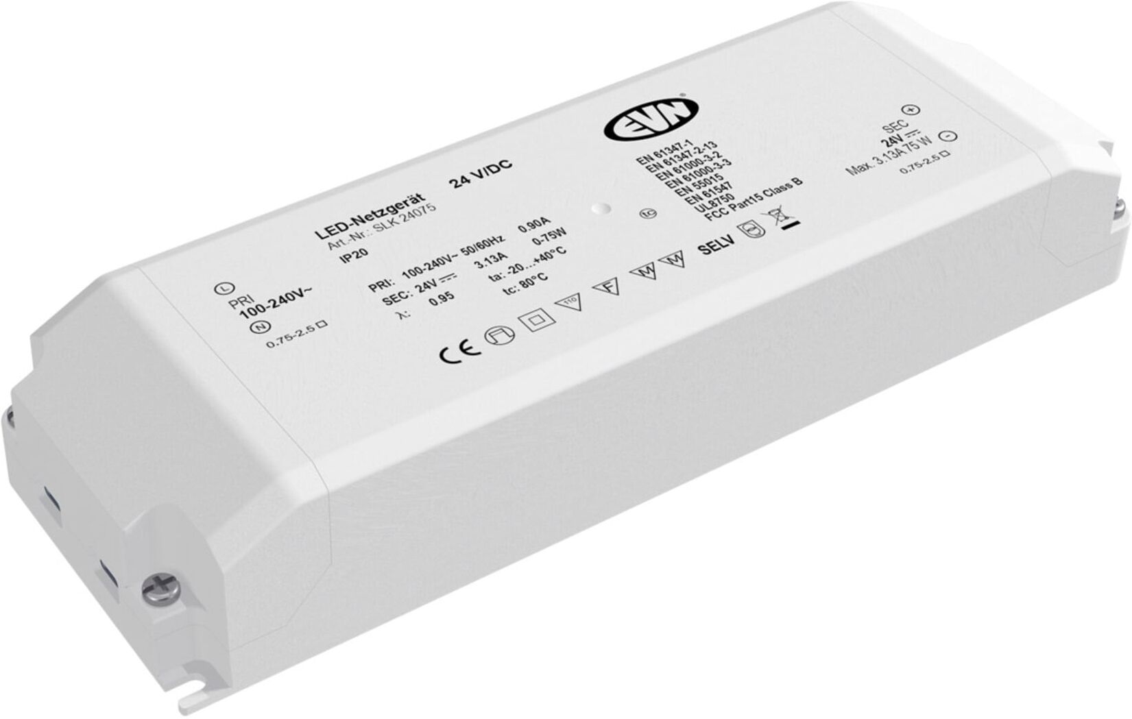 EVN Lichttechnik LED-Netzgerät 24VDC 1-75 Watt SLK 240 75 ; evn_lichttechnik (SLK24075)