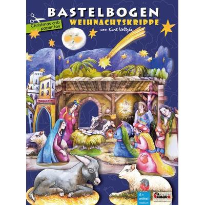 Weihnachtskrippe basteln Bastelbogen Ausschneidebogen Papierkrippe