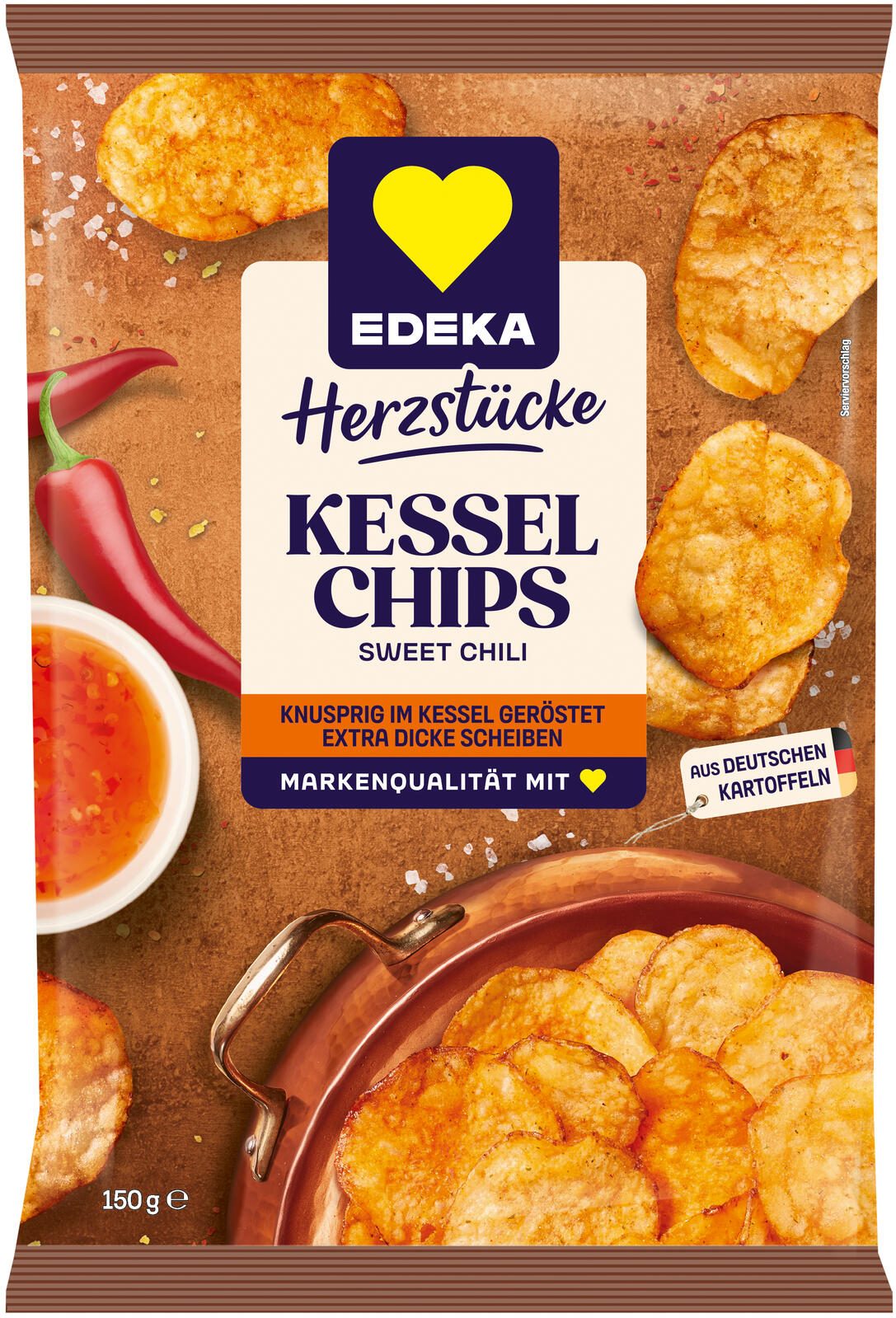EDEKA Herzstücke Kesselchips Sweet Chili 150,0 g 6277665007