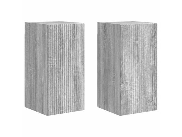 KTHLBRH TV-Wandschrank 2 Stück Grau Sonoma Holz Engineered Minimalistisches Design, 90° drehbare Türen, integrierte Ablagen, Wandmontage, Holztechnik, Sonoma Grau