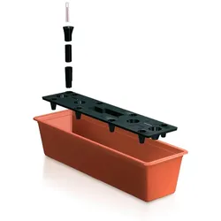 Prosperplast - Balkonpflanztopf 11L in Terrakotta mit Bewässerungssystem 60 x 18 x 14 cm