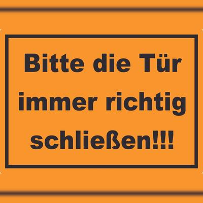 HB-Druck Aufkleber Bitte die Tür immer richtig schwarz-orange A0 (841x1189mm)