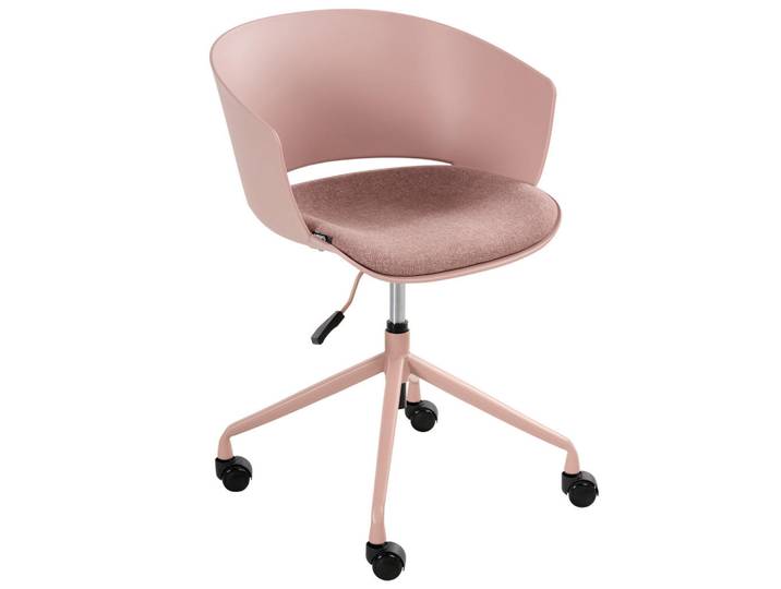 Beliani Bürostuhl Rosa Gleeful, Pink, Schwarz, 64x77x64 cm, Büromöbel, Bürostühle, Drehstühle