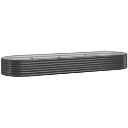 Helloshop26 - Pflanzkasten Hochbeet Blumenbeet Terrasse Garten pulverbeschichteter Stahl Anthrazit 02_0039489