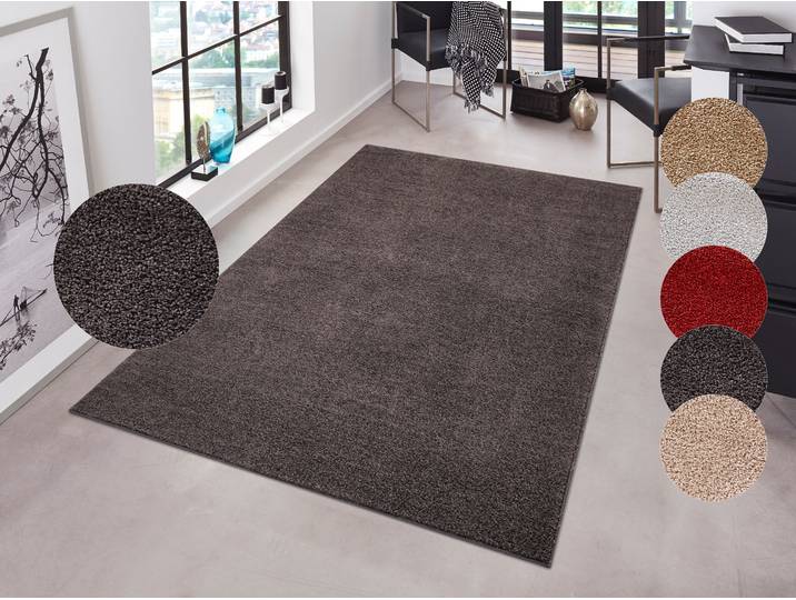 HANSE Home Pure 100 Kurzflor rechteckig 13 mm Höhe Kurzflor, uni, umkettelt, Läufer, Wohnzimmer, Kinderzimmer, Flur