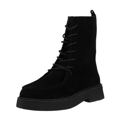 Schnürstiefelette GIOSEPPO "GIOSEPPO Stiefelette Veloursleder", Damen, Gr. 38, schwarz, Veloursleder, Schuhe Schnürstiefelette