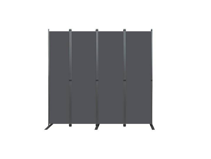 Fine Life Pro Paravent 4-teiliger freistehender Raumteiler Grau 2040×1800 mm