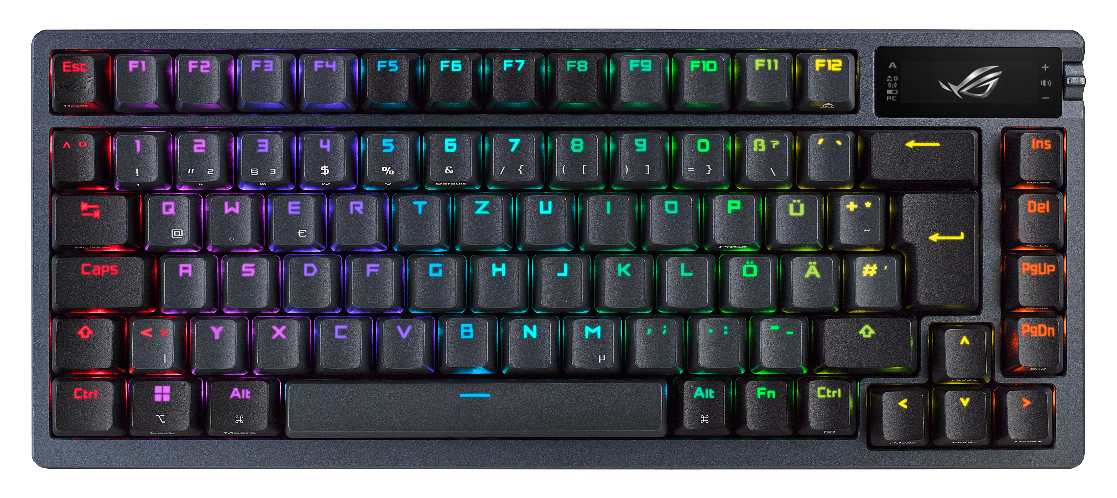 ASUS ROG Azoth RGB Schwarz Gaming-Tastatur, kabellos, Hot-Swap, Bluetooth, 75%-Layout 90MP0316-BKDA01