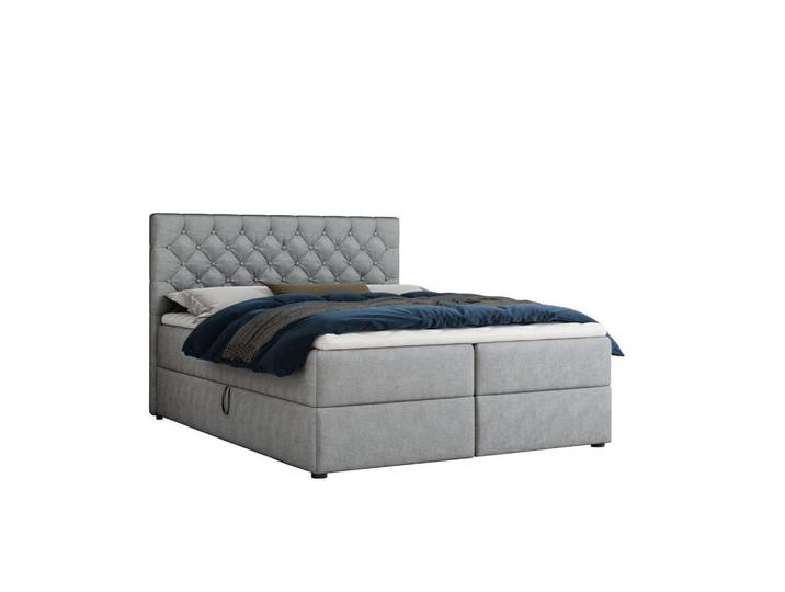 Deine Möbel 24 Boxbett Mirami 160/200 Hellgrau mit Taschen-Federkernmatratzen 7 Zonen H4, Holz, H4, 160x200 cm, Schlafzimmer, Betten, Boxspringbetten