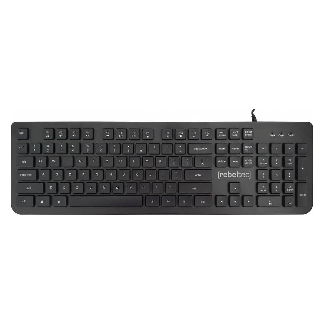 Rebeltec Klawiatura USB Full size Solidero Funkcje multimedialne (US, Kabelgebunden) (RBLKLA00042)