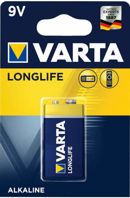 VARTA Batterie LONGLIFE 9V Bloc E, blister 1 pc. (4122101411)