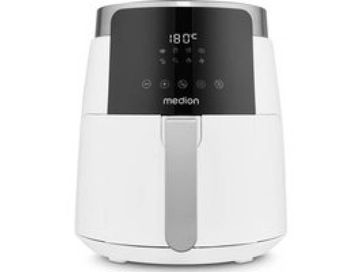 Friteuse à air chaud - MEDION - MD13030 - Digitale - Airfryer - 1500 watts - Minuterie 60 min - Jusquà 200°C - 4 7 L - Blanc