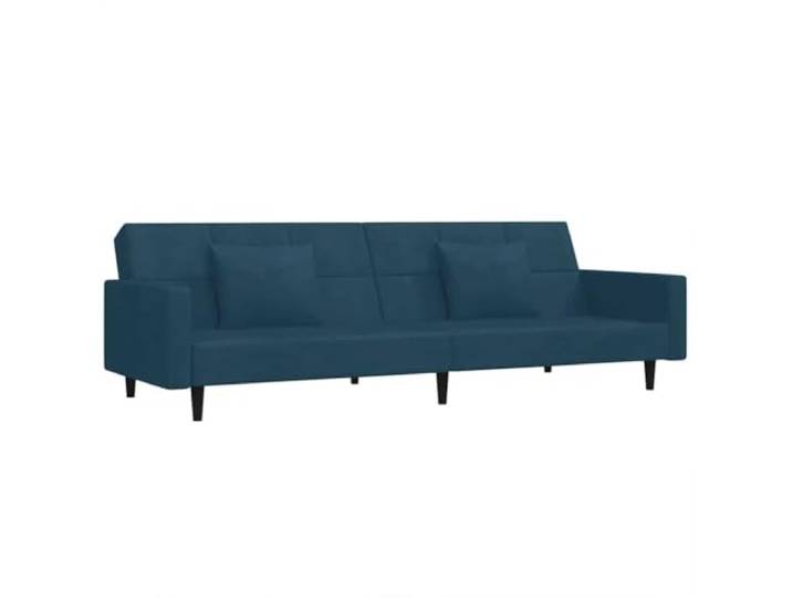 vidaXL Schlafsofa 2-Sitzer mit 2 Kissen Blau Samt