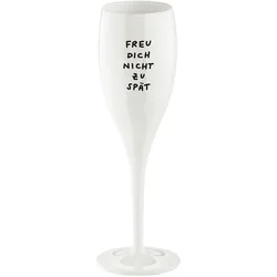 Koziol Cheers No. 1 Freu Dich Nicht Zu Spät Sektglas aus Thermoplastik 100 ml
