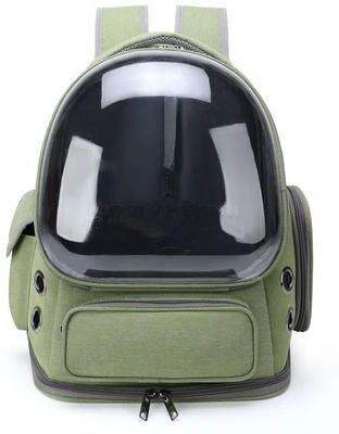 Inspire Select Transparent Breathable Pet Carrier Backpack Waterproof Travel Bag For Cats & Small Dogs green