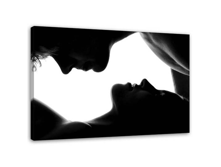 Feeby Bild AUF Leinwand Paar bei einem intimen Akt 120x80cm, Grau, Landschaft/Berg, Rechteckig, 120x80 cm, Bilder & Rahmen, Bilder, Leinwandbilder