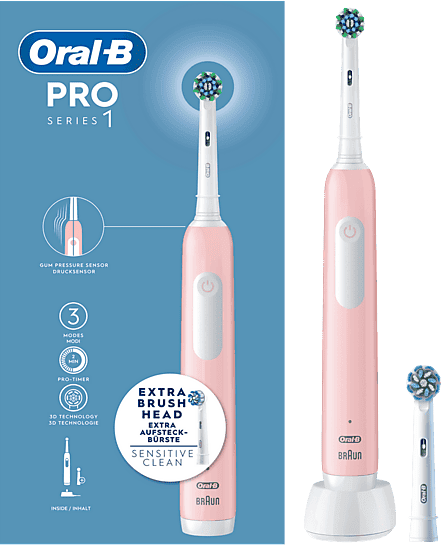 Cepillo eléctrico - Oral-B Pro Series 1, 3 Modos, Tecnología 3D, Diseñado Por Braun, Rosa