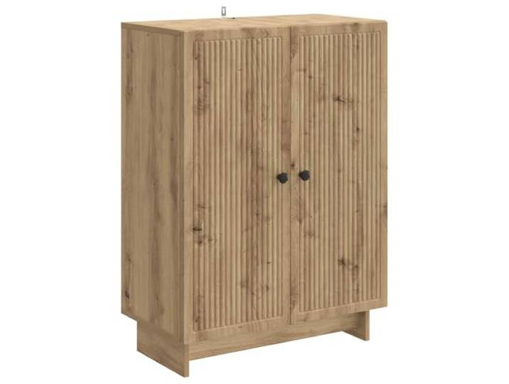 Sideboard Artisan-Eiche 66 x 34,5 x 90 cm Holzwerkstoff mit Schwingtüren Vintage-Design, Holzwerkstoff, Metallknöpfe, 90°-Schwingtüren, Regalböden, Wohnzimmer, Esszimmer, Stauraum